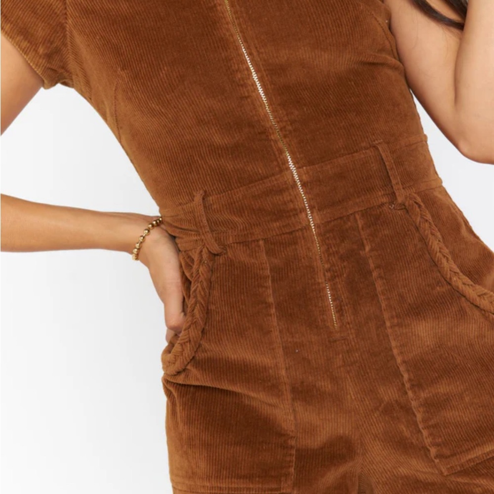 Show Me Your MuMu Outlaw Brown Corduroy Romper